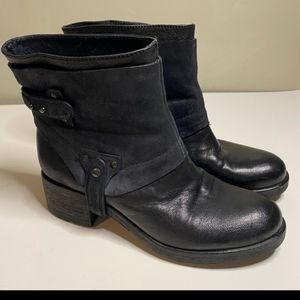 Black leather Moto boots